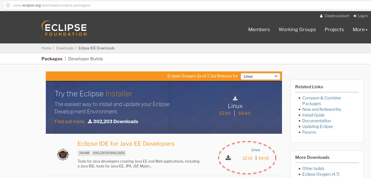 download eclipse oxygen for java ee developers